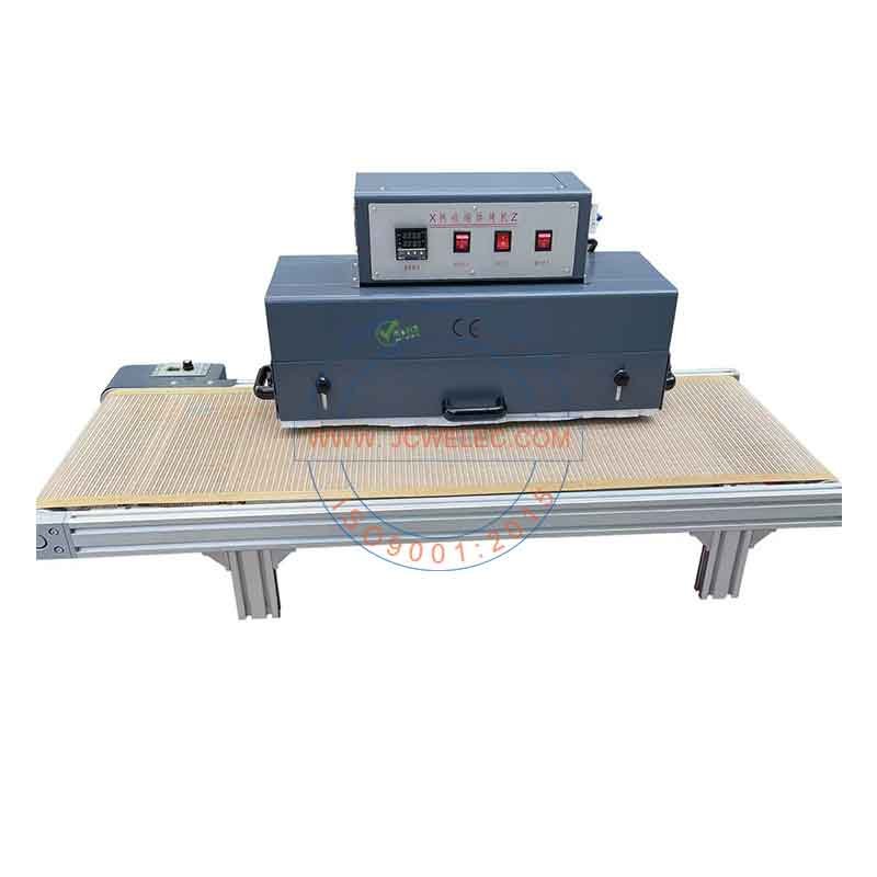 Benchtop Mesh Conveyor Ovelay Heat Shrink Device