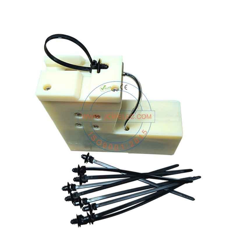 Flexible cable tie tensioning and cutting machine