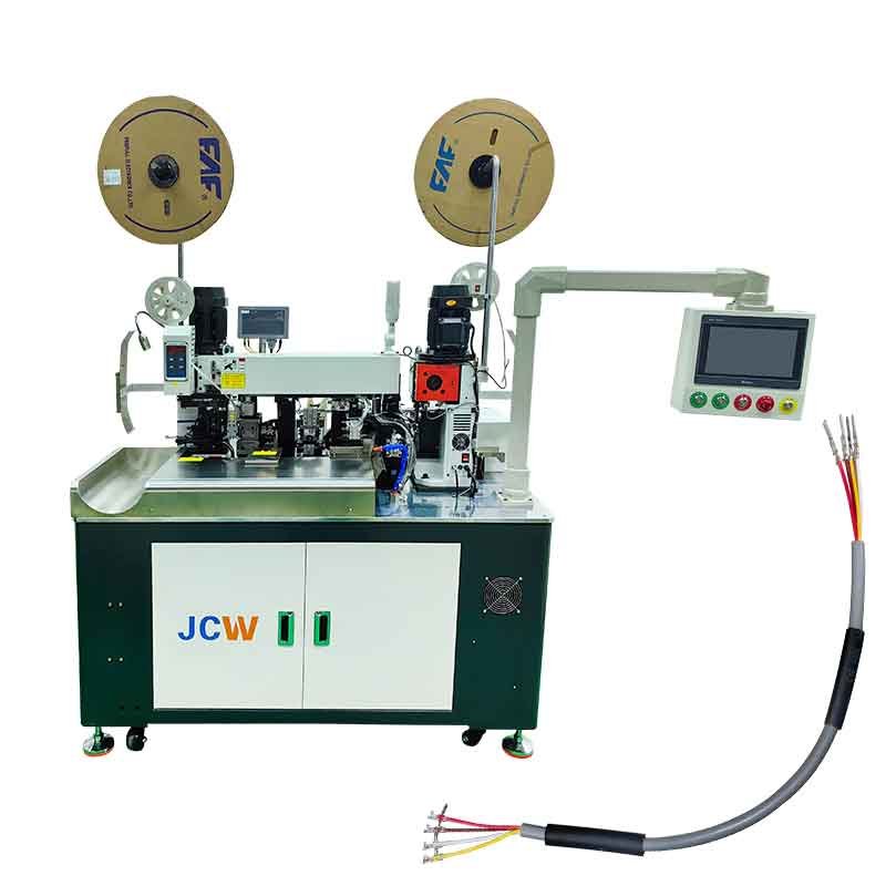 Multicore Sheathed Cable Cut Strip & Crimp, Heat Shrinkable Tubing Insert Machine